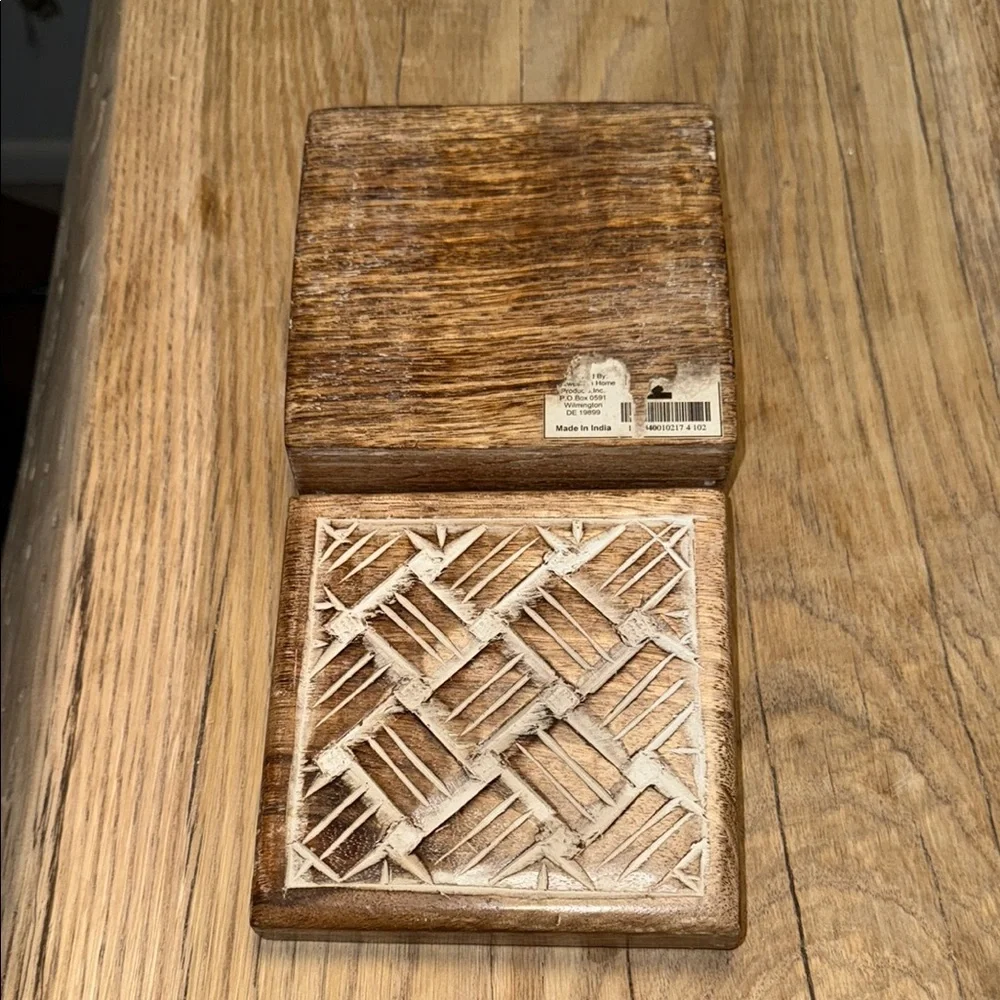 Wooden Carved Trinket Box